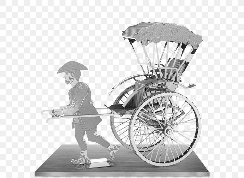 Pulled Rickshaw Metal Japan Earth, PNG, 600x600px, Rickshaw, Bicycle Accessory, Black And White, Box, Cart Download Free