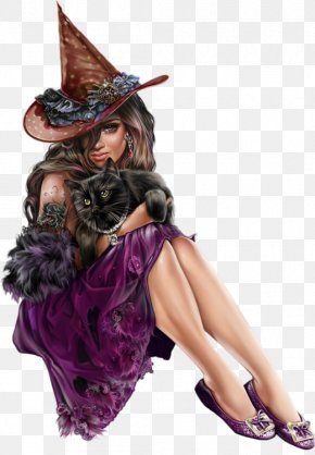 Witch Cat - Model Fashion Female PNG