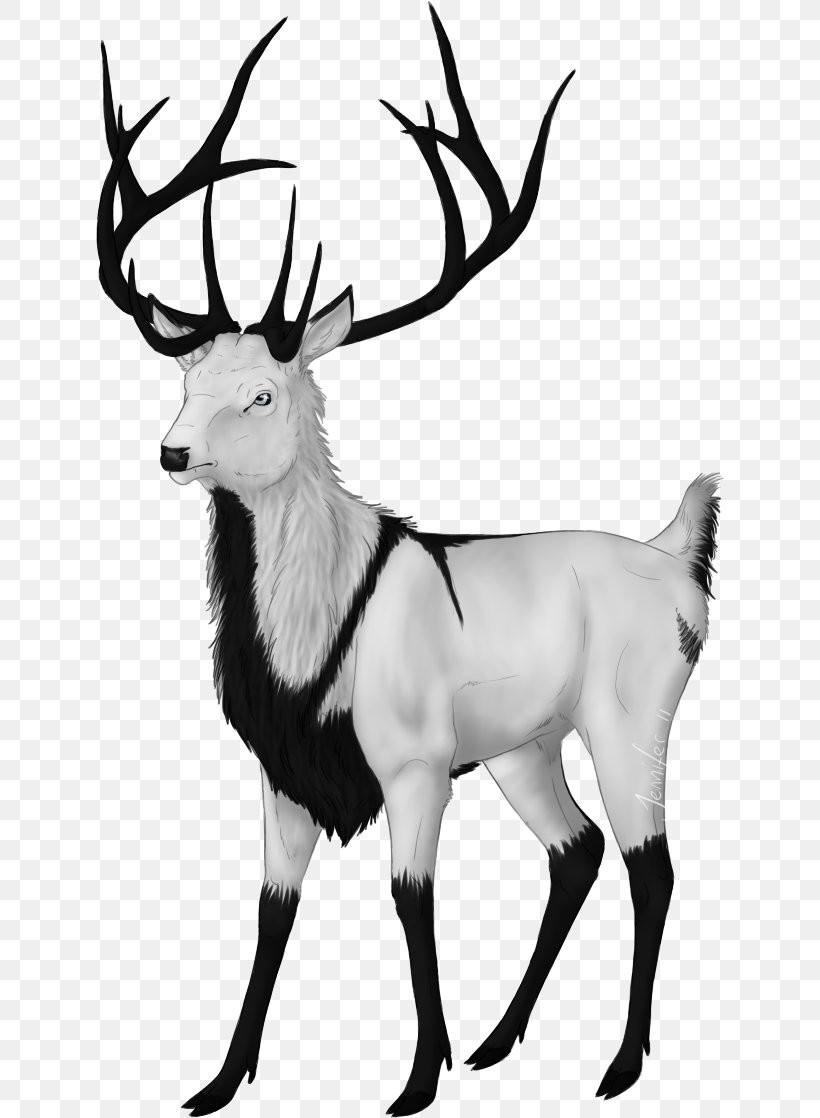 The Endless Forest Reindeer Silent E Clip Art, PNG, 628x1118px, Endless Forest, Antler, Art, Black And White, Deer Download Free
