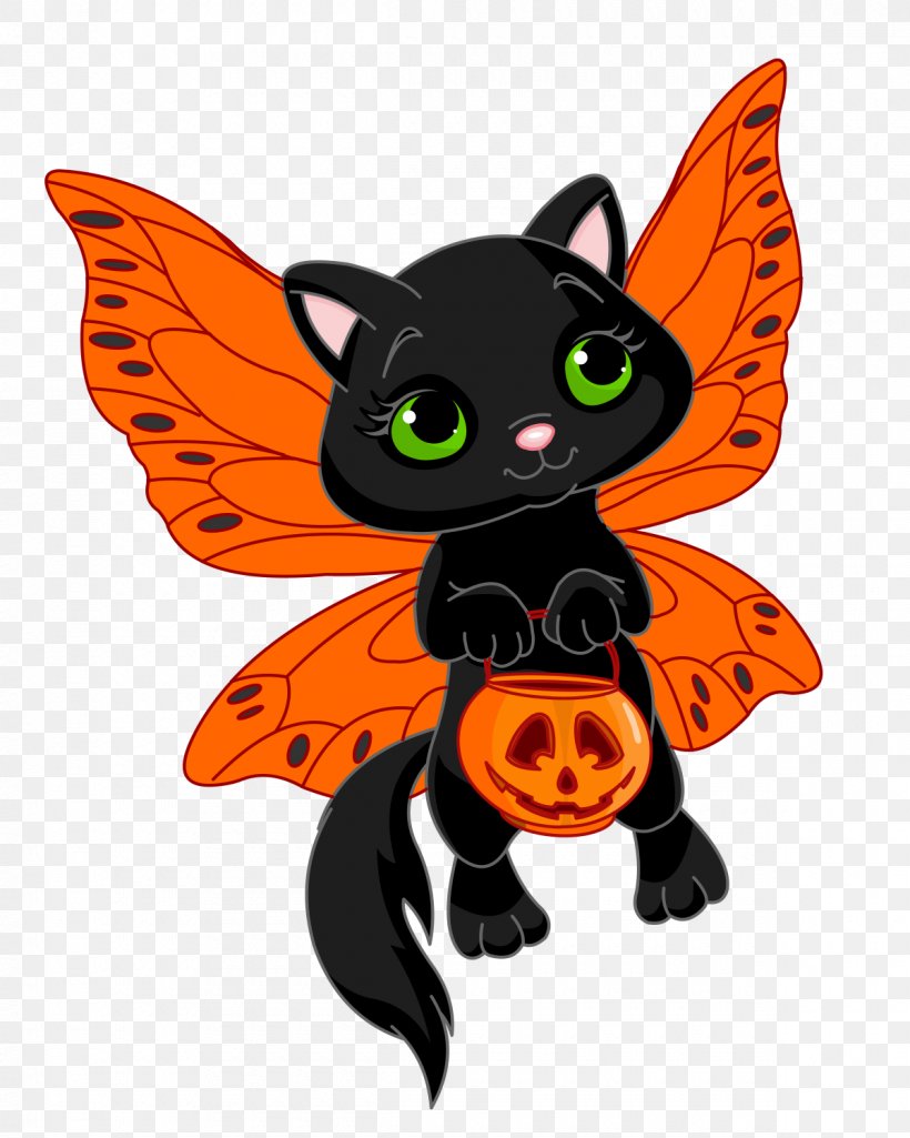 Halloween Fairy Clip Art, PNG, 1200x1500px, Halloween, Art, Black, Black Cat, Butterfly Download Free