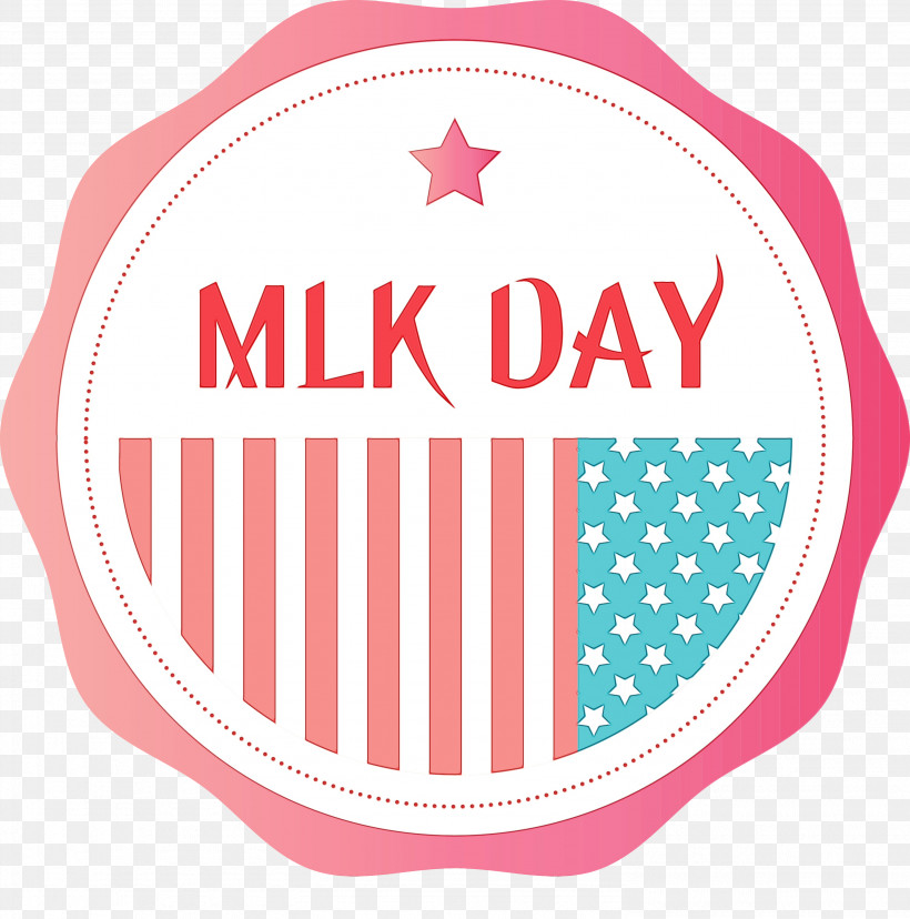 Pink Turquoise Label Logo, PNG, 2968x3000px, Mlk Day, Label, Logo, Martin Luther King Jr Day, Paint Download Free