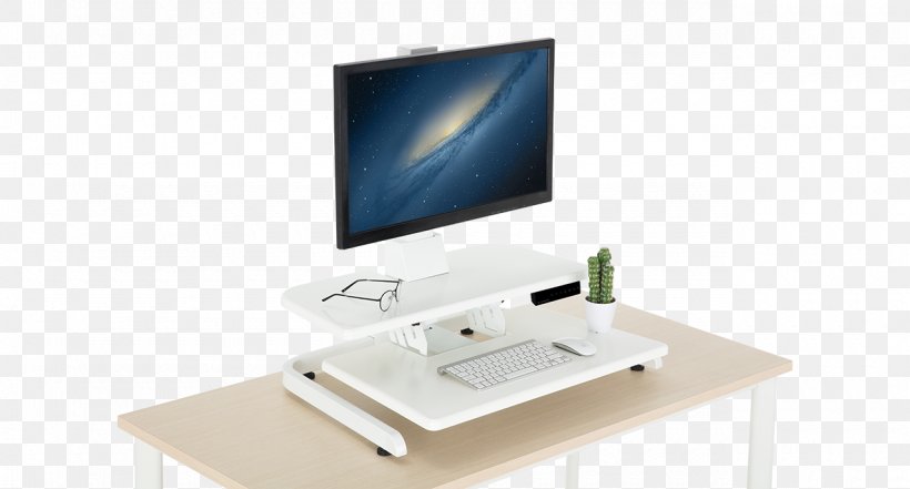 Standing Desk Table Sit-stand Desk, PNG, 1280x689px, Standing Desk, Computer, Computer Monitor, Computer Monitor Accessory, Desk Download Free