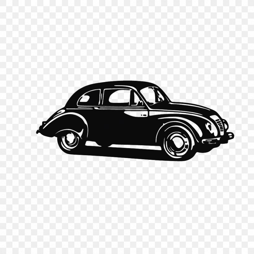 Vector Drawing Retro Ford, PNG, 1000x1000px, Car, Amc Ambassador, Antique Car, Automotive Design, Black And White Download Free