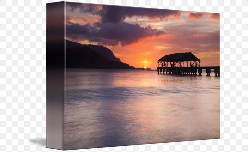 Hanalei Pier Hanalei Bay Shore Canvas Print, PNG, 650x504px, Shore, Art, Bay, Beach, Calm Download Free
