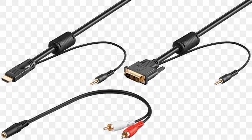 HDMI Digital Visual Interface Adapter RCA Connector Electrical Cable, PNG, 1535x858px, Hdmi, Adapter, Audio, Cable, Cavo Audio Download Free