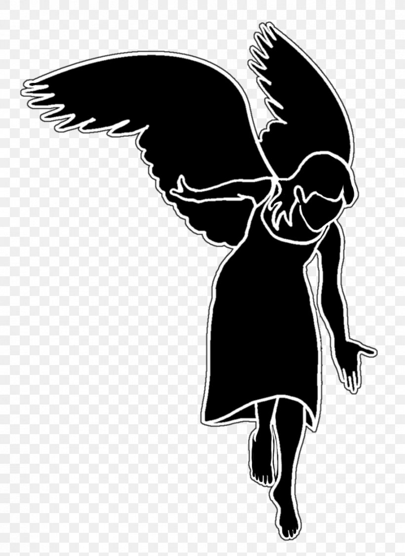 Silhouette Cherub Angel, PNG, 913x1255px, Silhouette, Angel, Art, Beak, Bird Download Free