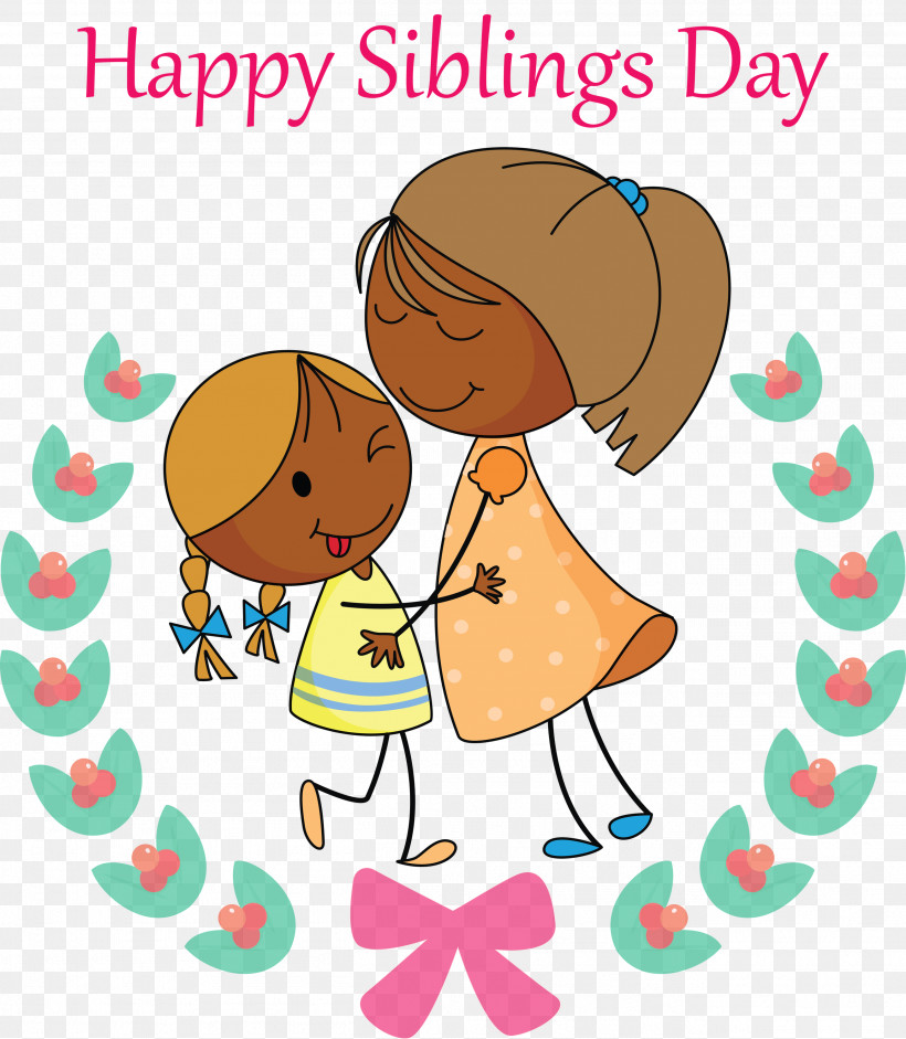 Happy Siblings Day, PNG, 2612x3000px, Happy Siblings Day, Cartoon, Happy, Love, Sharing Download Free