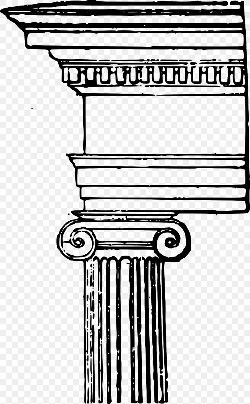 Ionic Order Column Classical Order Clip Art, PNG, 991x1600px, Ionic Order, Architecture, Black And White, Capital, Classical Order Download Free