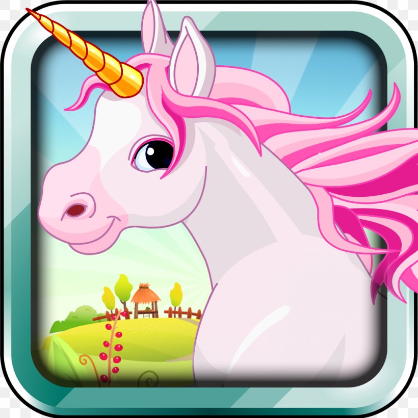 IPad 2 Unicorn Parkour Invisible Pink Unicorn, PNG, 1024x1024px, Ipad 2, Apple, Cartoon, Fictional Character, Horse Like Mammal Download Free