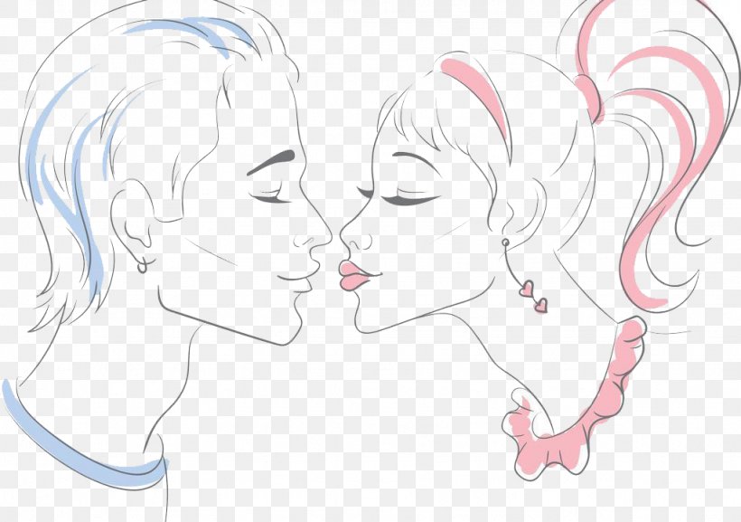 Kiss Romance Love Illustration, PNG, 1024x721px, Watercolor, Cartoon, Flower, Frame, Heart Download Free
