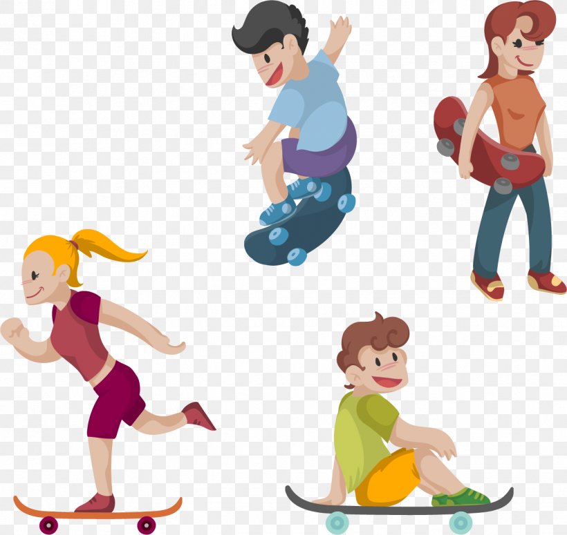 Skateboard Illustration, PNG, 1326x1254px, Skateboard, Art, Cartoon, Child, Human Behavior Download Free