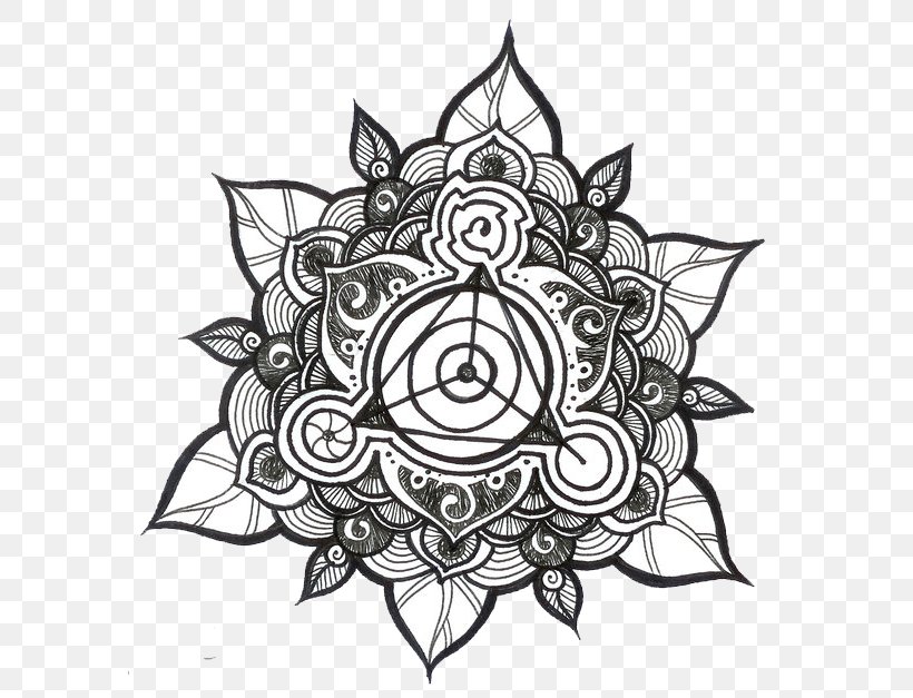 Tattoo Mandala Penrose Triangle Symbol, PNG, 600x627px, Tattoo, Art, Artist, Black, Black And White Download Free