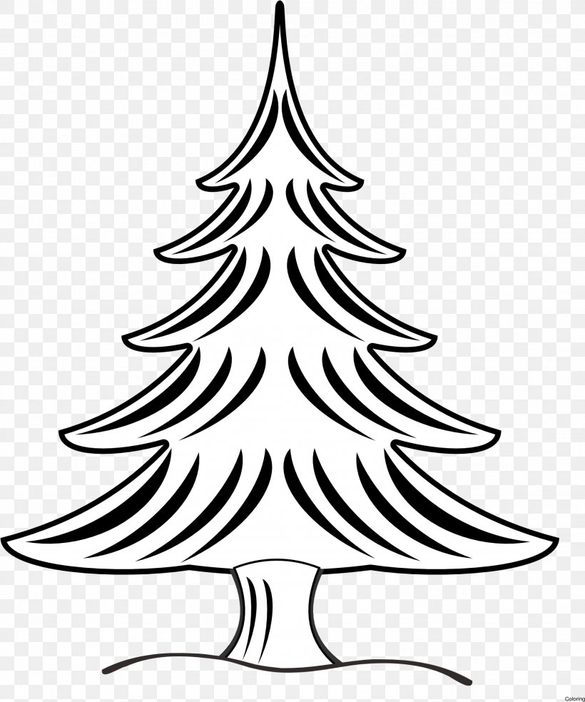 Christmas Tree Line Drawing, PNG, 1844x2215px, Christmas Day, American Larch, Blackandwhite, Branch, Charlie Brown Christmas Download Free