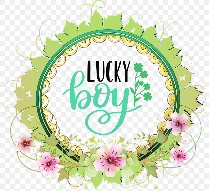 Picture Frame, PNG, 3000x2741px, Lucky Boy, Cartoon, Floral Design, Paint, Patricks Day Download Free