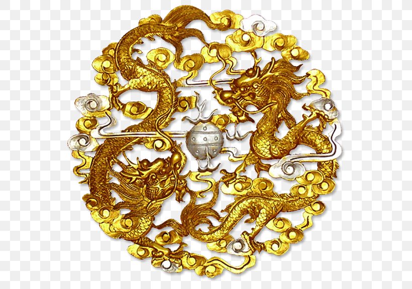 Chinese Dragon Clip Art, PNG, 576x576px, Chinese Dragon, Brass, Chinoiserie, Dragon Ball, Gold Download Free
