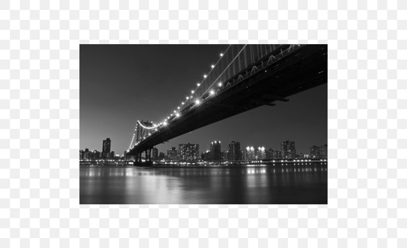 Manhattan Bridge Brooklyn Bridge Supermoon January 2018 Lunar Eclipse, PNG, 500x500px, Manhattan Bridge, Black And White, Bridge, Brooklyn Bridge, City Download Free