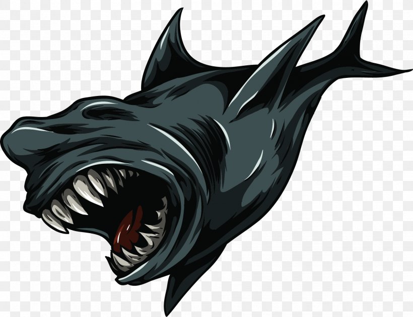 Shark Euclidean Vector Monster Legendary Creature, PNG, 1839x1417px, Shark, Animal, Carnivoran, Cartilaginous Fish, Cartoon Download Free