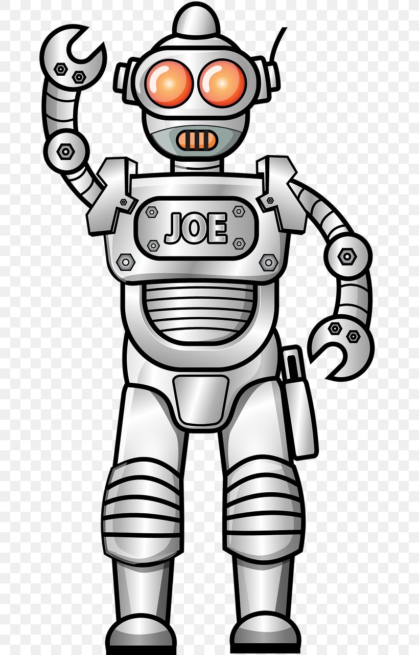 Cartoon Robot Clip Art, PNG, 685x1280px, Cartoon, Artwork, Black And White, Drawing, Fictional Character Download Free