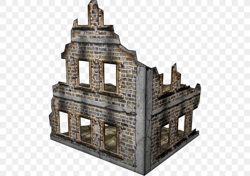 Paper Model World War Building Ruins, PNG, 500x577px, Paper Model, Building, Card Stock, Facade, First World War Download Free