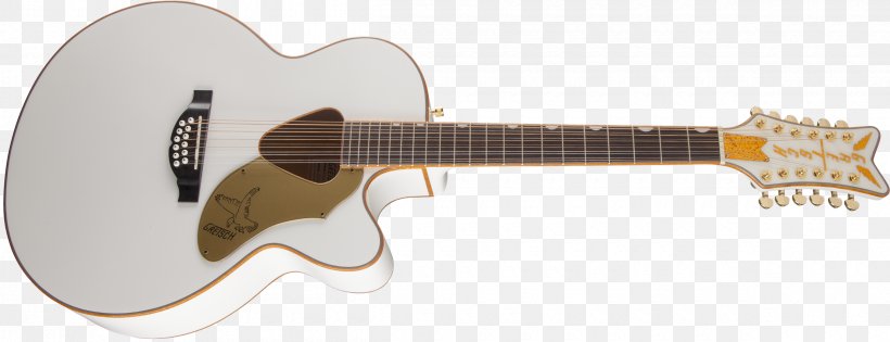 Twelve-string Guitar Gretsch White Falcon Musical Instruments Acoustic-electric Guitar, PNG, 2400x923px, Twelvestring Guitar, Acoustic Electric Guitar, Acoustic Guitar, Acousticelectric Guitar, Cavaquinho Download Free