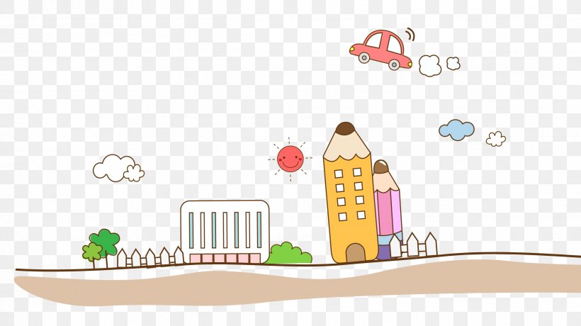 Creative Cartoon Illustration, PNG, 2441x1370px, Pencil, Architecture, Area, Art, Building Download Free