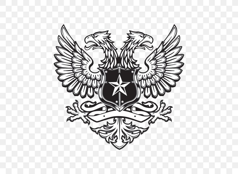 Double-headed Eagle Crest Coat Of Arms Escutcheon, PNG, 600x600px, Doubleheaded Eagle, Bird, Black And White, Coat Of Arms, Crest Download Free