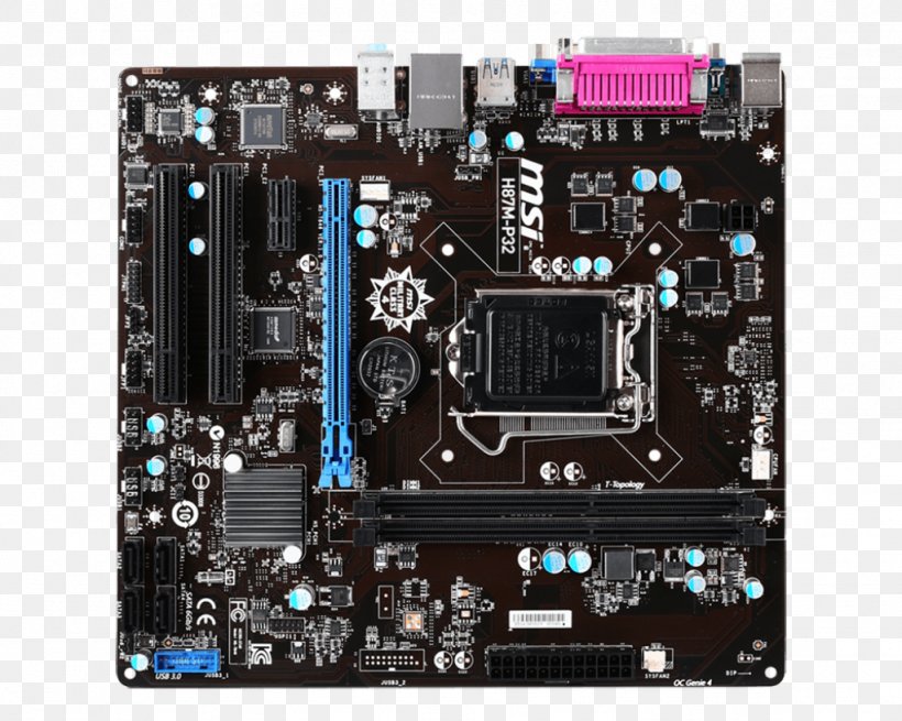 Motherboard LGA 1150 MicroATX MSI H81M-P33, PNG, 1024x819px, Motherboard, Atx, Central Processing Unit, Computer, Computer Accessory Download Free