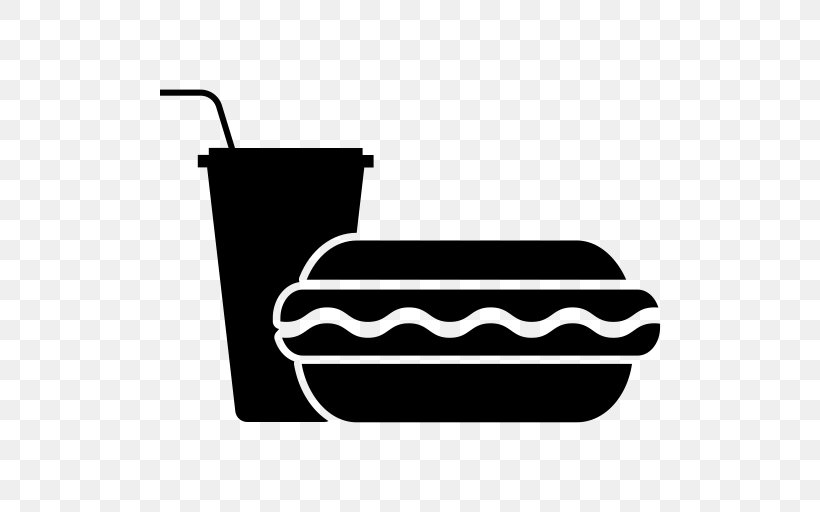Fizzy Drinks Hot Dog Breakfast Hamburger, PNG, 512x512px, Fizzy Drinks, Beverage Industry, Black, Black And White, Bread Download Free