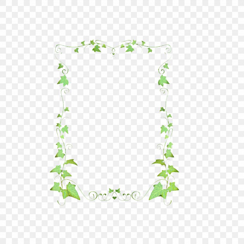 Green Background Frame, PNG, 3000x3000px, Picture Frames, Cartoon, Flower, Green, Ivy Download Free