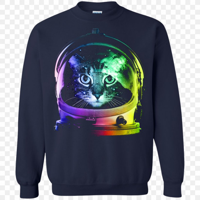 T-shirt Cat Hoodie Clothing, PNG, 1155x1155px, Tshirt, Active Shirt, All Over Print, Astronaut, Black Download Free