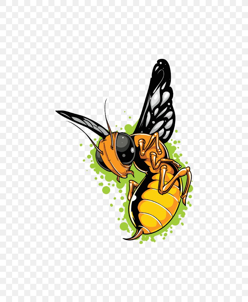 Honey Bee Butterfly T-shirt Clip Art, PNG, 707x1000px, Honey Bee, Arthropod, Bee, Butterfly, Cartoon Download Free