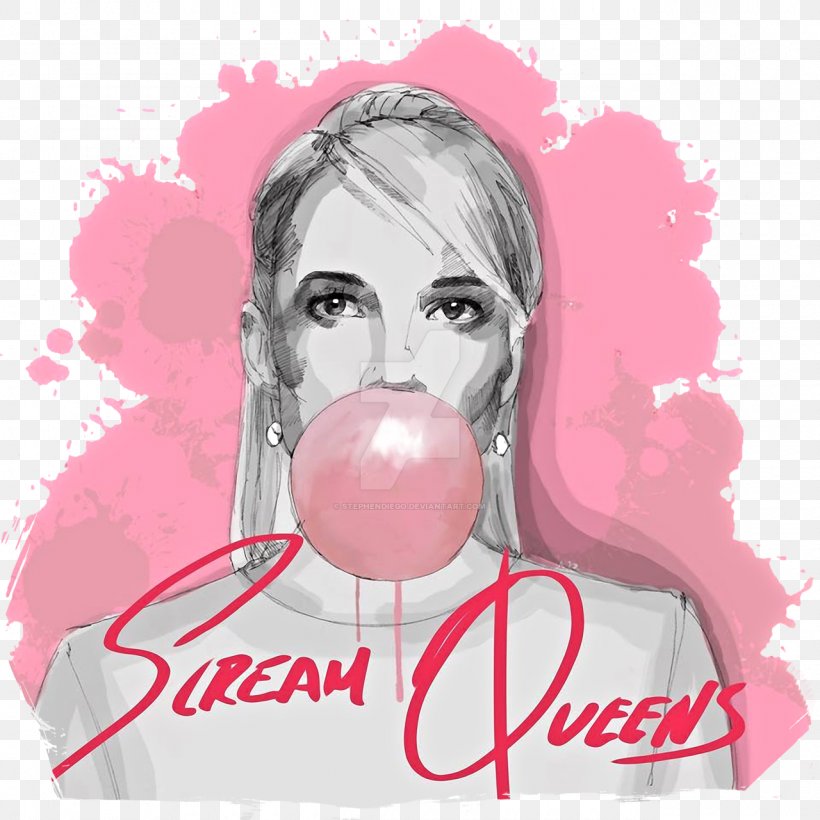 Scream Queens Fan Art T-shirt, PNG, 1280x1280px, Watercolor, Cartoon, Flower, Frame, Heart Download Free