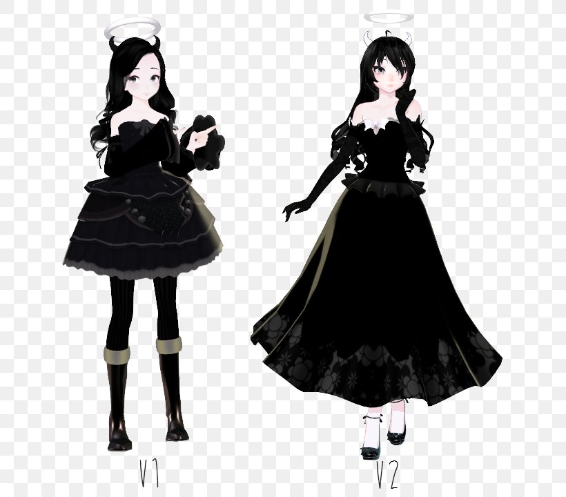 Bendy And The Ink Machine Angel Clothing Dress Costume, PNG, 700x720px, Bendy And The Ink Machine, Angel, Black And White, Clothing, Costume Download Free
