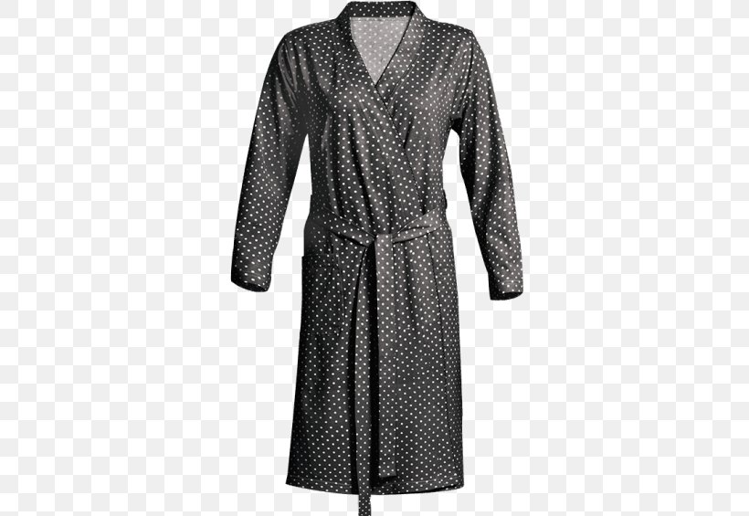 Robe Dress Clothing Sleeve Polka Dot, PNG, 500x565px, Robe, Black, Black M, Clothing, Day Dress Download Free