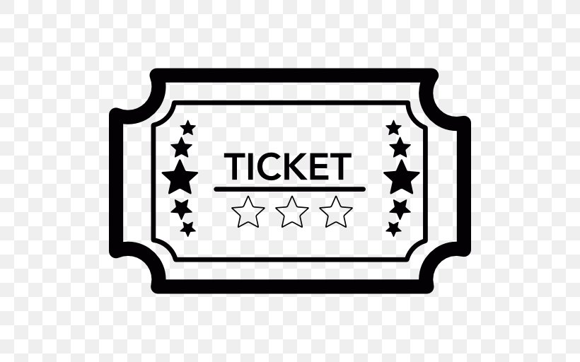 Ticket Cinema Clip Art, PNG, 512x512px, Ticket, Area, Black, Black And White, Brand Download Free