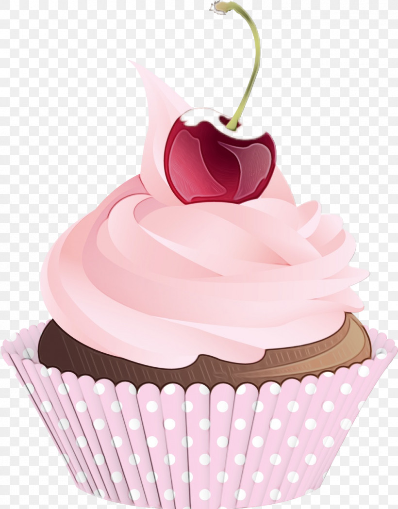 Cupcake Pink Cake Icing Food, PNG, 999x1279px, Watercolor, Baked Goods, Baking Cup, Buttercream, Cake Download Free