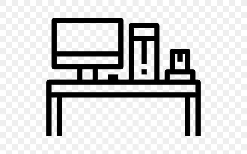 Computer Desk, PNG, 512x512px, Computer Desk, Area, Black And White, Brand, Computer Download Free