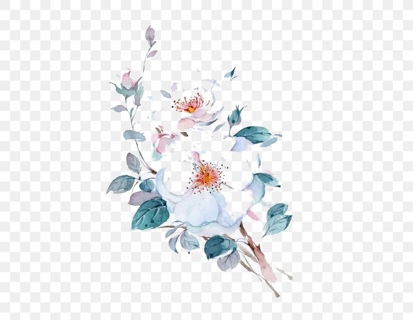 Floral Design Watercolor Painting Flower, PNG, 456x635px, Floral Design, Art, Artwork, Blossom, Blue Download Free