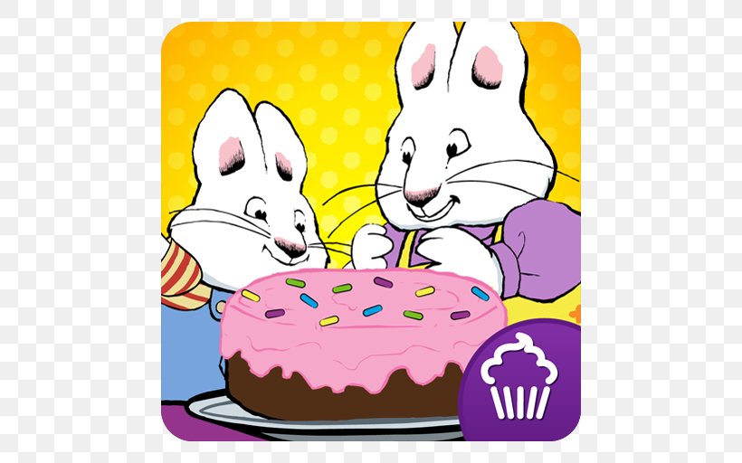 Max & Ruby: Bunny Make Believe Max & Ruby: Rabbit Racer Cupcake Digital Cooking, PNG, 512x512px, Rabbit, App Store, Artwork, Cake Decorating, Cat Download Free