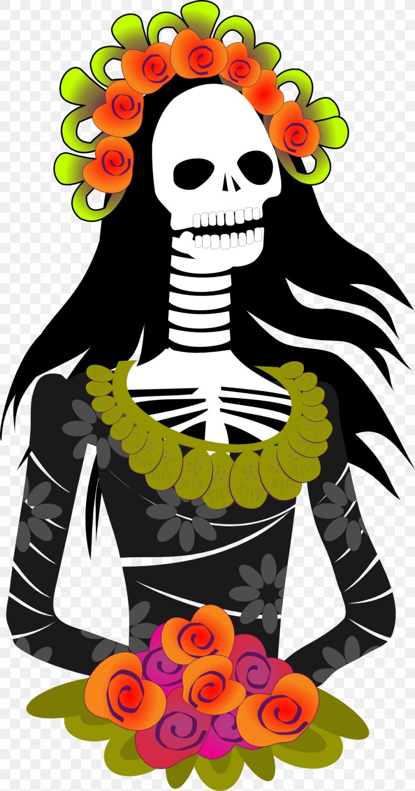 Calavera Day Of The Dead Death Clip Art, PNG, 999x1905px, Calavera, Art, Day Of The Dead, Death, Fictional Character Download Free