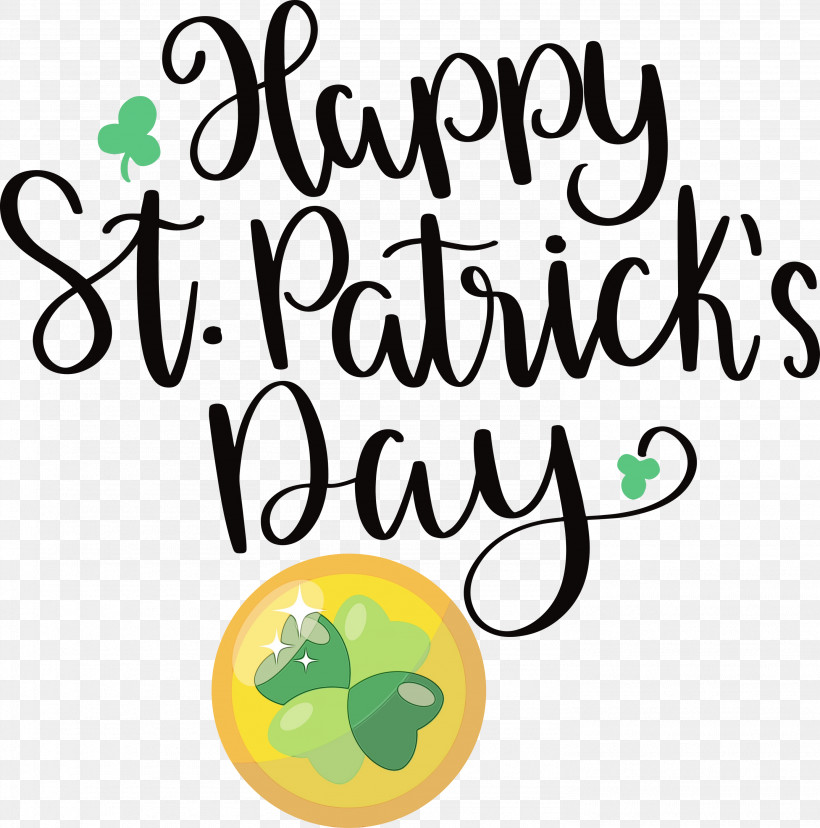 Logo Leaf Yellow Tree Text, PNG, 2968x3000px, St Patricks Day, Flower, Fruit, Happiness, Leaf Download Free