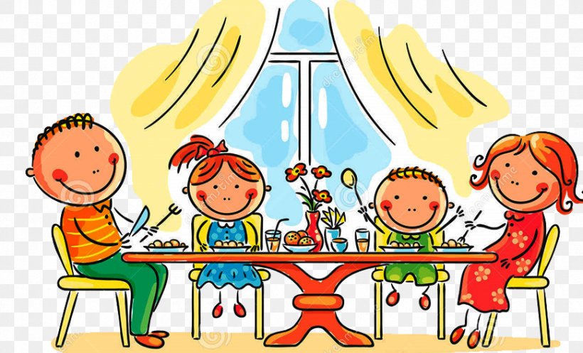 Family Table Meal Eating Vector Graphics, PNG, 869x527px, Family, Area, Art, Cartoon, Child Download Free