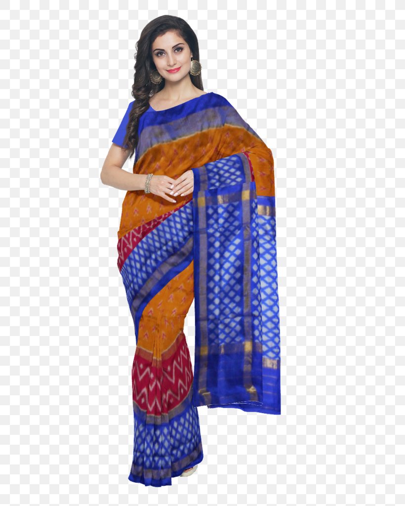 Gadwal Sari Silk Ikat Pochampally Saree, PNG, 576x1024px, Gadwal, Art, Beige, Blue, Clothing Download Free