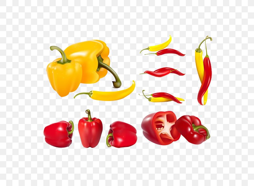 Bell Pepper Vegetable Chili Pepper Clip Art, PNG, 600x600px, Bell Pepper, Bell Peppers And Chili Peppers, Capsicum, Capsicum Annuum, Chili Pepper Download Free