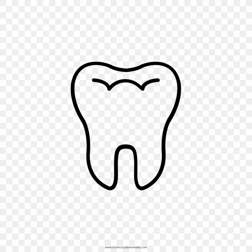 Coloring Book Tooth Drawing, PNG, 1000x1000px, Watercolor, Cartoon, Flower, Frame, Heart Download Free