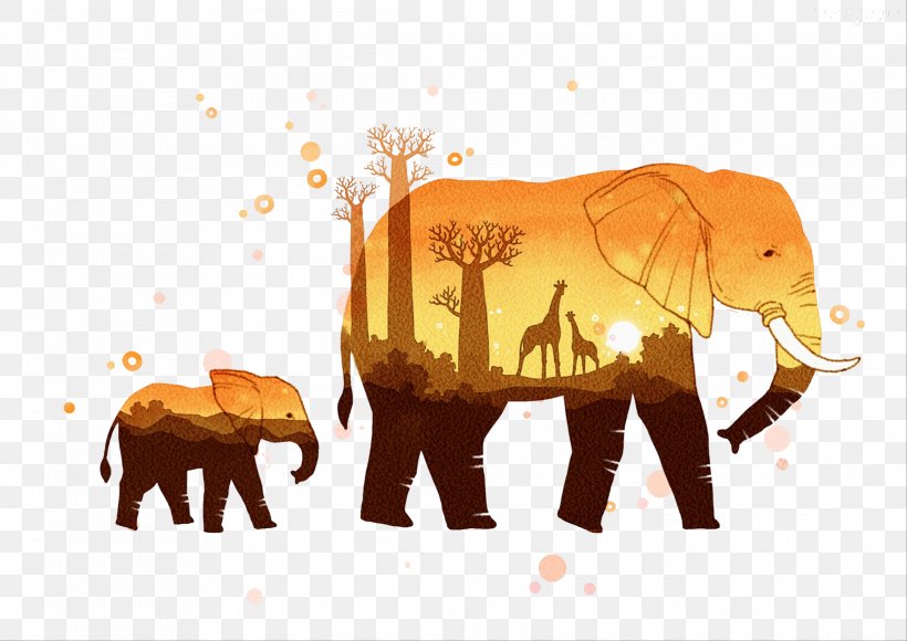 African Elephant Indian Elephant Silhouette, PNG, 2276x1610px, African Elephant, Animal, Cattle Like Mammal, Elephant, Elephants And Mammoths Download Free
