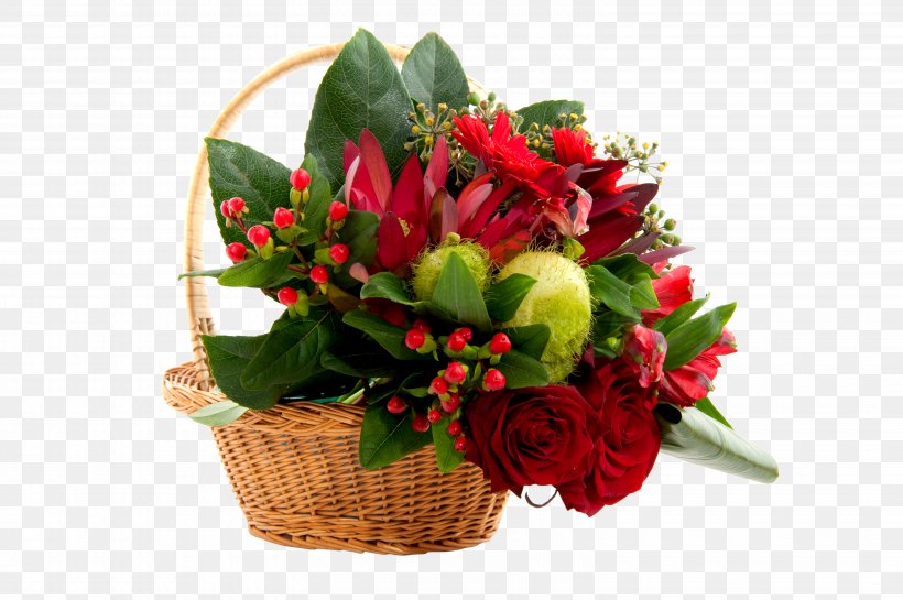 Cut Flowers Christmas Flower Bouquet Basket, PNG, 6100x4059px, Flower, Artificial Flower, Basket, Blume, Christmas Download Free