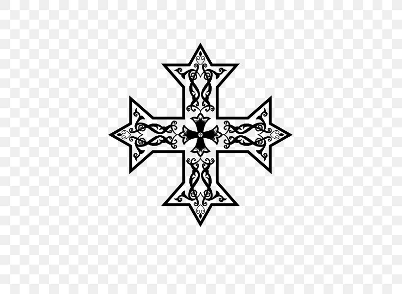 Coptic Cross Copts Christian Cross Coptic Orthodox Church Of Alexandria, PNG, 424x600px, Coptic Cross, Black And White, Celtic Cross, Christian Cross, Christian Cross Variants Download Free