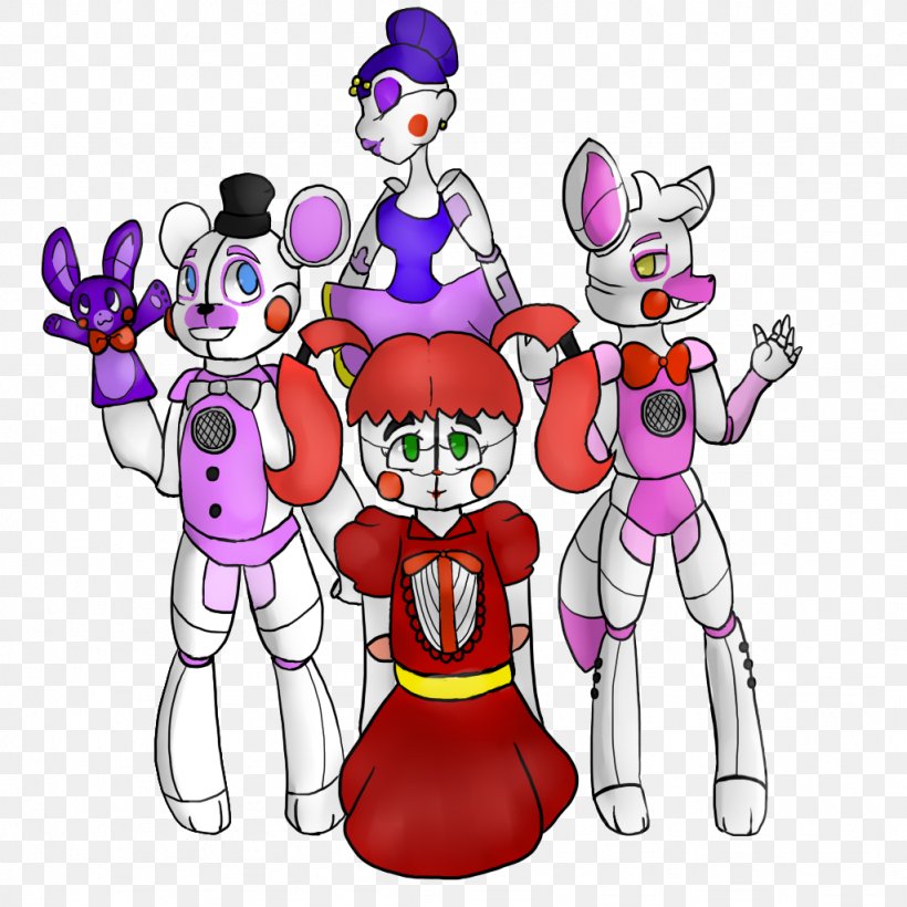 Five Nights At Freddy's: Sister Location Fan Fiction Art Clown Circus, PNG, 1024x1024px, Watercolor, Cartoon, Flower, Frame, Heart Download Free