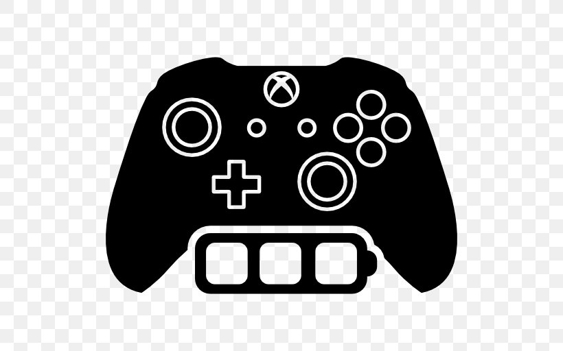 Xbox 360 Controller Xbox One Controller Black Wii, PNG, 512x512px, Xbox 360 Controller, Black, Black And White, Game Controller, Game Controllers Download Free